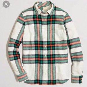 Rare J. Crew Rock Salt Plaid Flannel